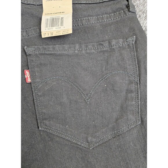 New Women's Levi's Black Bold Curve Mid Rise Skinny Jeans in Size 27x32 NWT - Picture 4 of 11